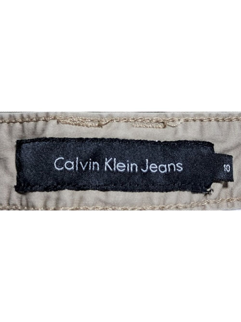 Calvin Klein Khaki Bermuda Shorts Womens Size 10 Cotton Blend Casual Stretch Com - Picture 2 of 9